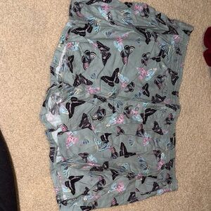 PINK Victoria's Secret Green Butterfly Print Sleep Shorts